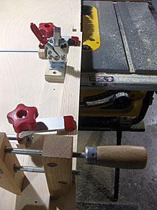 Tapering staked stool leg on tablesaw